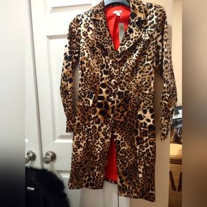 Cache' Animal Print Coat w/red lining